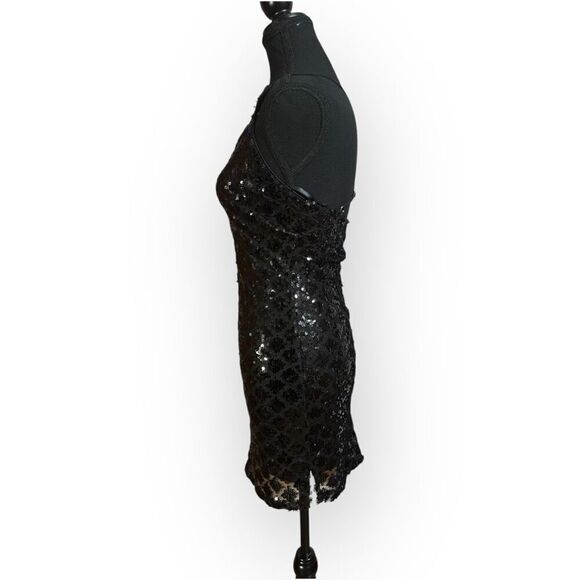 NWOT City Triangles Womens Black Sequin Mini Dress Size XS Juniors - Picture 7 of 12